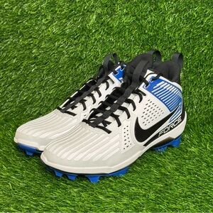 Size 13.5 - Mens Nike Force Savage Pro 3 Blue White Lineman Cleats - DA5453-110